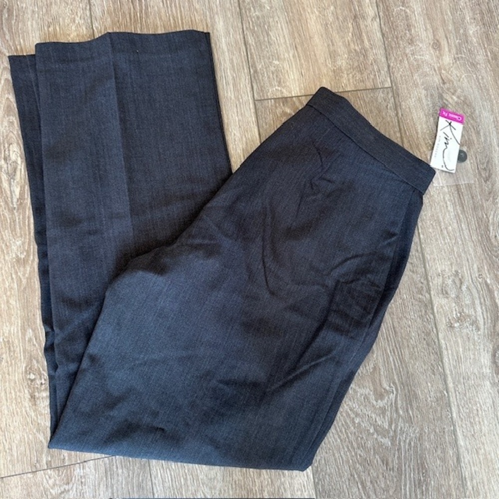 NWT Kim Rogers Women's Classic Fit Straight Leg Chelsea Dress Pants Gray 8P